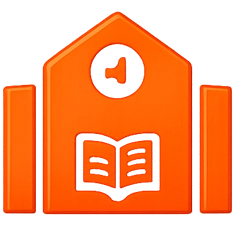 Orange educational icon representing tutoring and learning